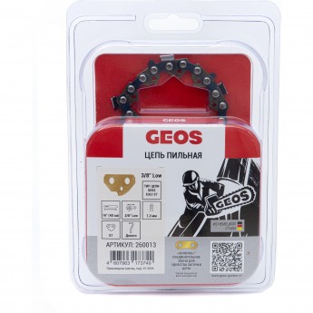 Цепь пильная GEOS 63LC 57 (16", 3/8" Low, 1.3мм, 57 хвостовиков, долото)